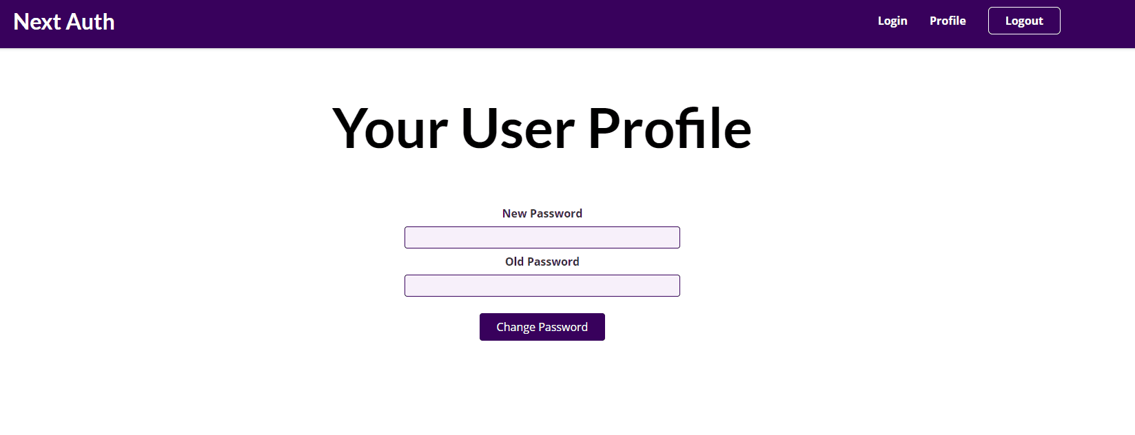 Change password page