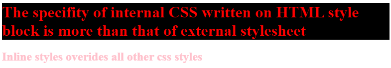 CSS Specifity